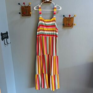 J. Crew Bright Striped Sundress in Pink, Yellow, Orange, Blue, White